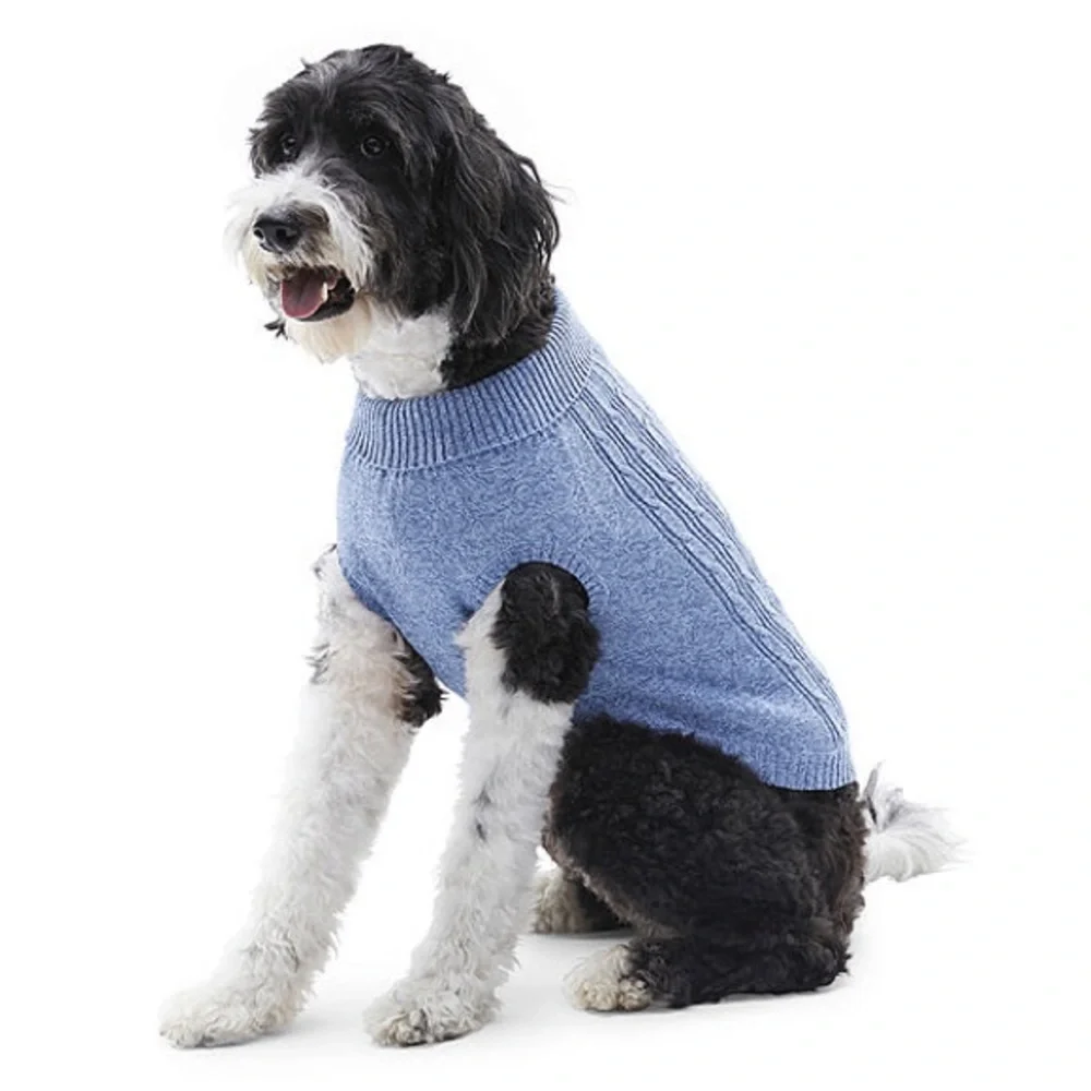 Blue Marl St. John's Bark Dog Sweater XS NWT